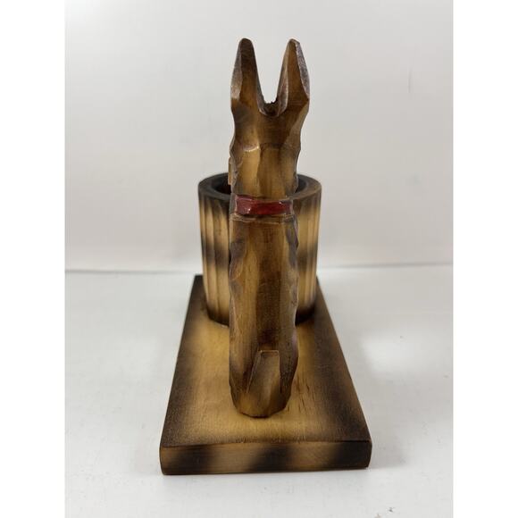 Vintage Wooden Scottish Terrier Pencil Holder‎ Solid Wood Carved Scottie Scotty - Picture 5 of 11